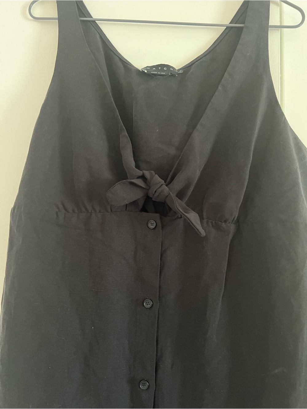 HATCH Black keyhole Tie-Front Button-Down Women’s maternity dress